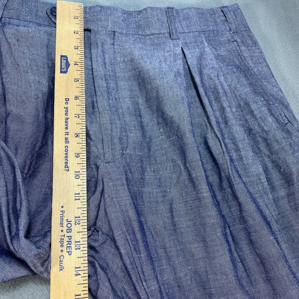 Vintage Phat Farm Mens Wide Leg Trousers Linen Blend Blue 40x30